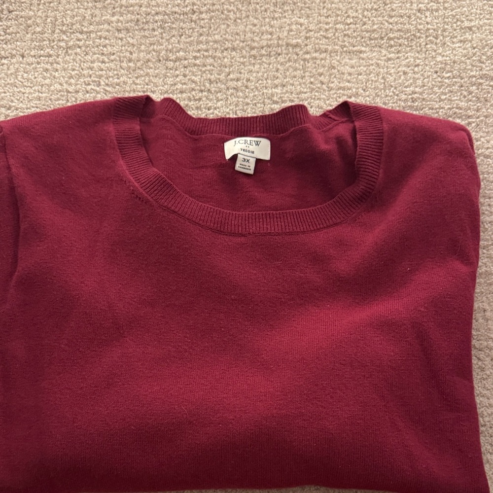 J. Crew Women's Deep Red Crewneck Sweater